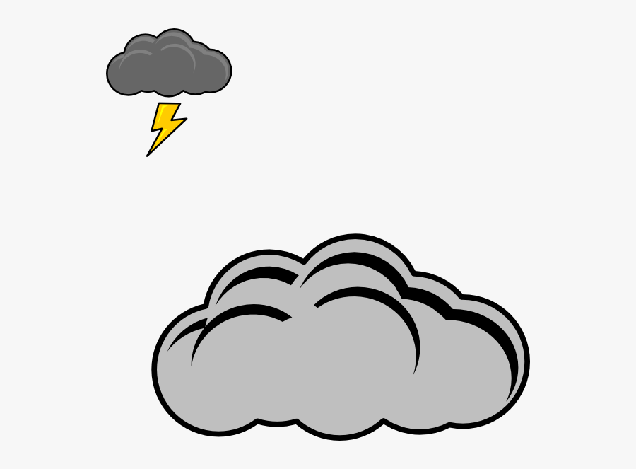 Transparent Cloud Clipart - Clouds With Thunder Clipart, Transparent Clipart