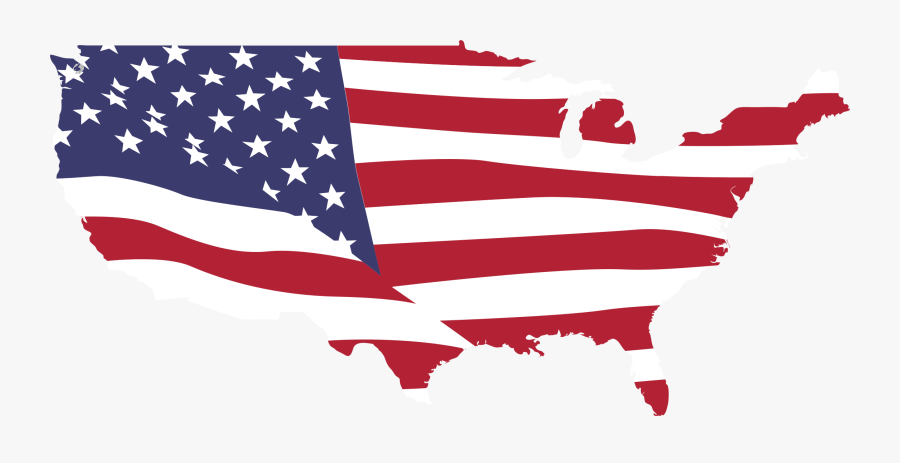 Usa Map Flag - Us Map Without Alaska And Hawaii, Transparent Clipart