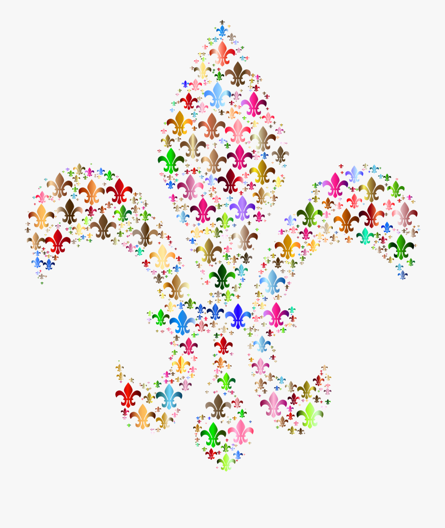 Colorful Fleur De Lis Fractal 3 Clip Arts - Fleur De Lis Colorful, Transparent Clipart