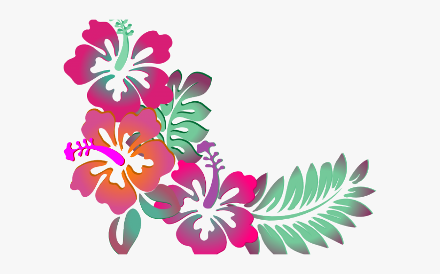 Hibiscus Clipart Banner - Flower Clipart Border Design, Transparent Clipart