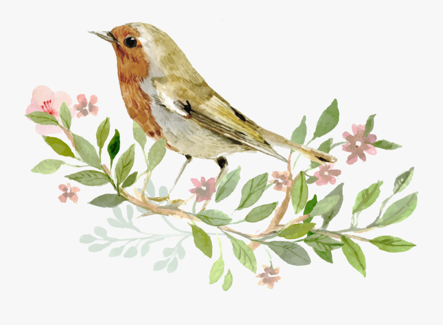 Flower Wedding Watercolor Euclidean Vector Invitation - Bird Watercolor Clipart Png, Transparent Clipart
