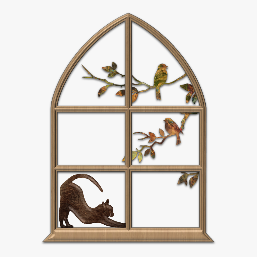 Cat In Window Drawing, Transparent Clipart