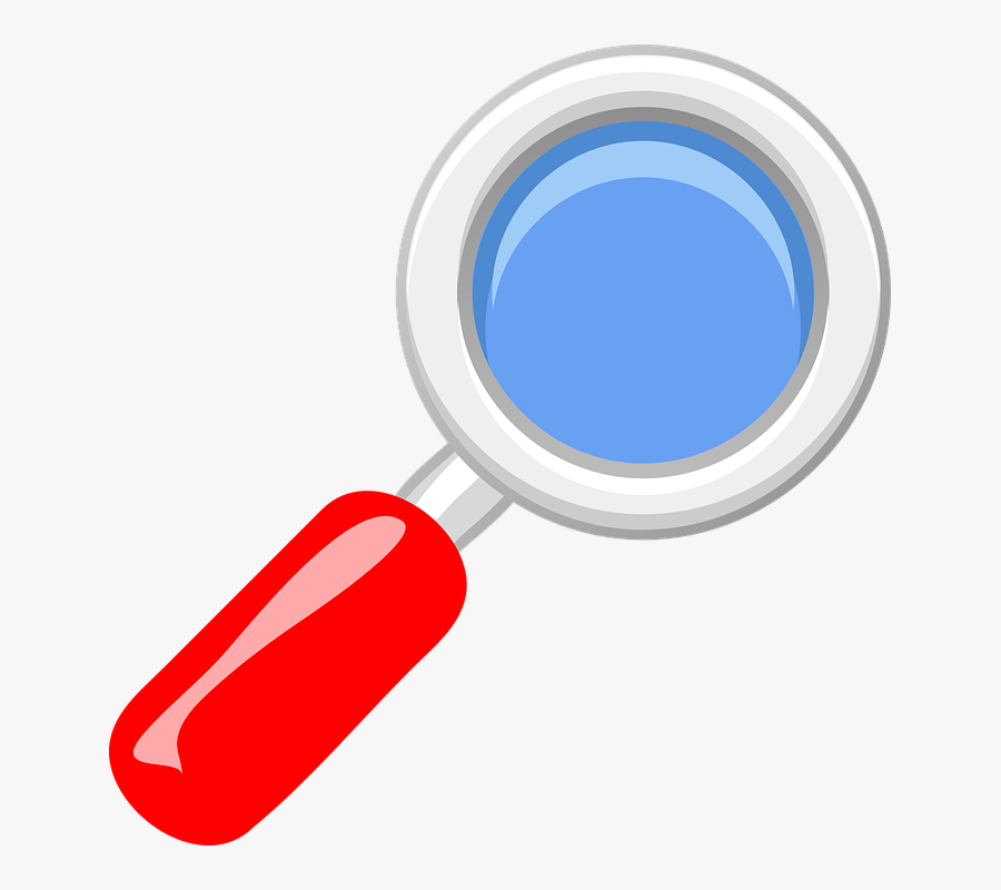 Magnifying Glass With Red Handle, Transparent Clipart
