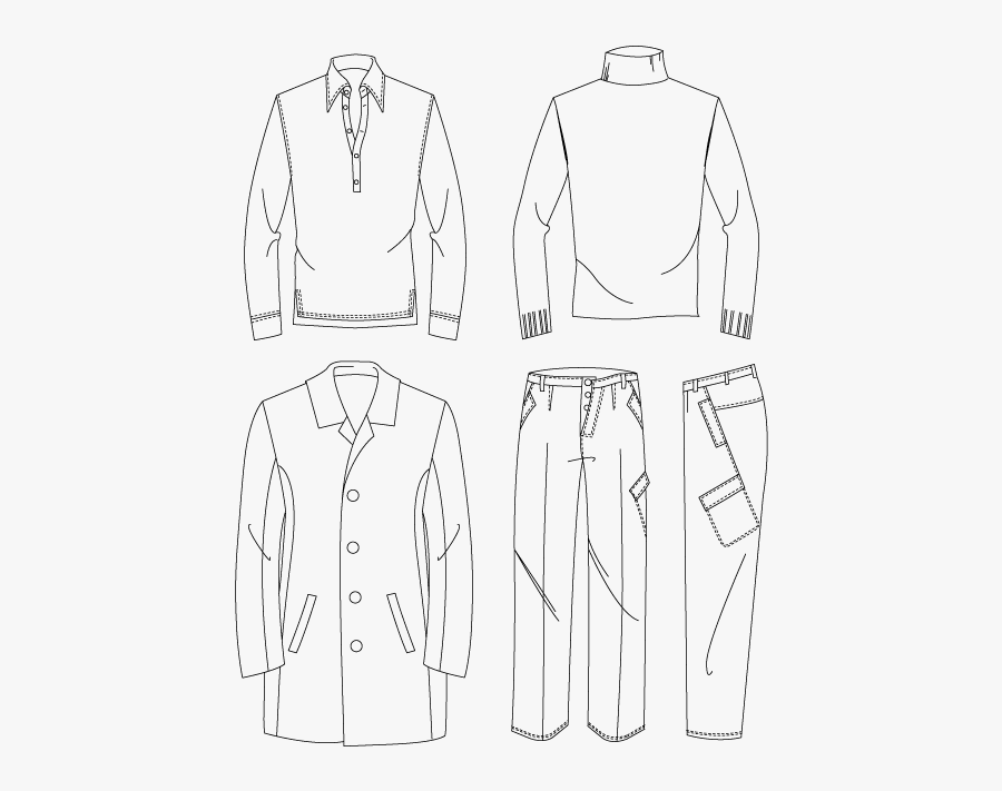 Clip Art Drawings Of Clothing - Technical Sketch Fashion, Transparent Clipart