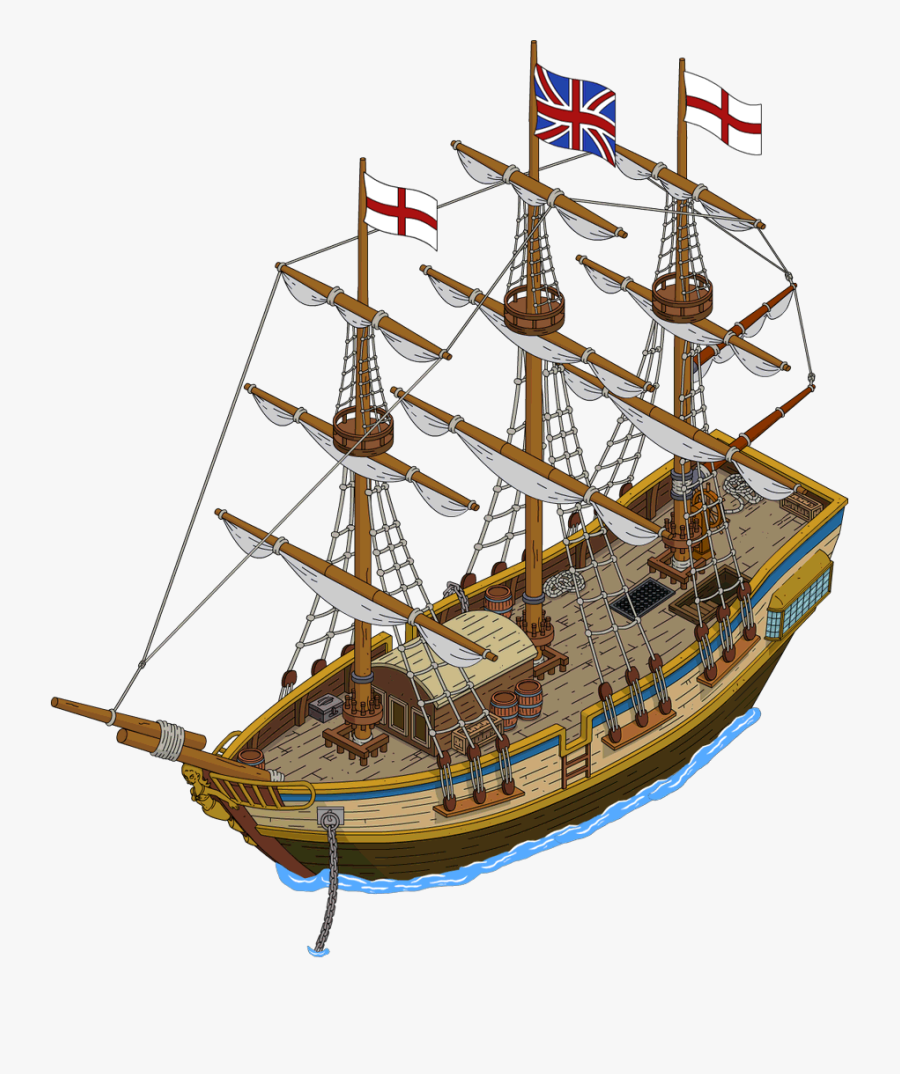 Clip Art Image Of Pirate Ship - Simpsons Tapped Out Boat, Transparent Clipart