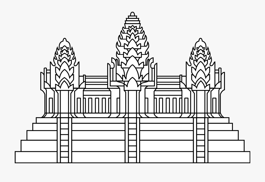 Angkor Wat Cambodian Flag, Transparent Clipart