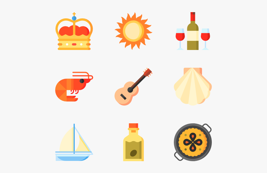 Spanish Culture Icons, Transparent Clipart
