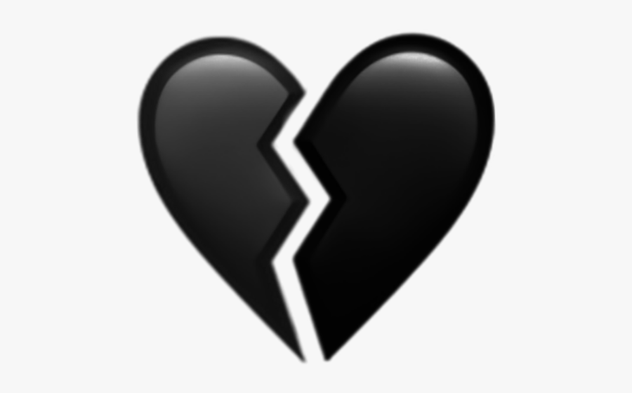 #heart #broken #brokenheart #black #blackheart - Broken Black Heart Png, Transparent Clipart