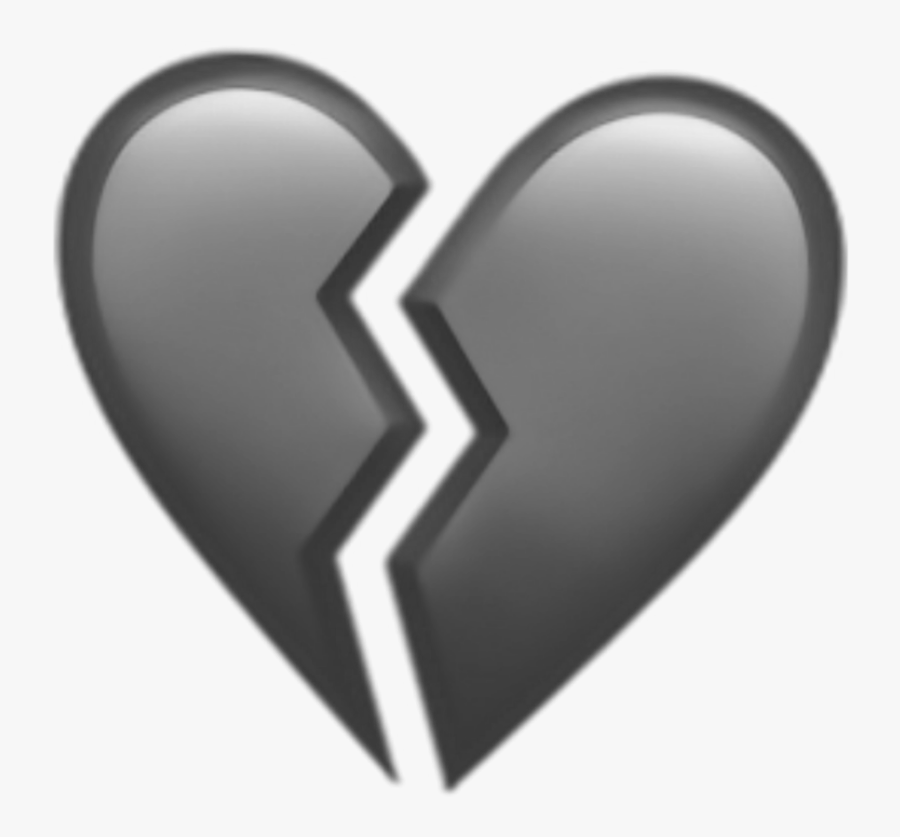 #heart #brokenheart #broken #emoji #black - Blue Broken Heart Emoji, Transparent Clipart