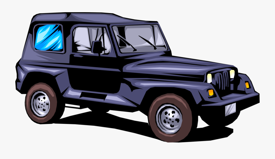 Vector Illustration Of Jeep Sports Utility Off-road - Sport Utility Vehicle, Transparent Clipart