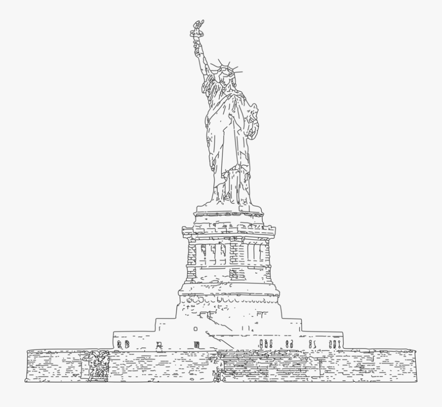 Line Art,tower,blackandwhite - Statue, Transparent Clipart