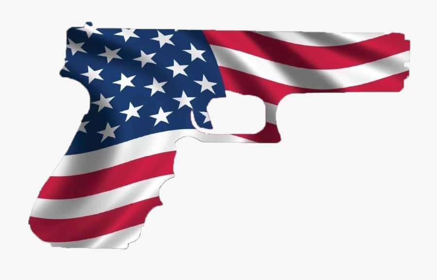 Second Amendment - Us Flag With Gun, Transparent Clipart