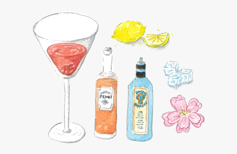 Cocktails Clipart Gin - Martini Glass, Transparent Clipart