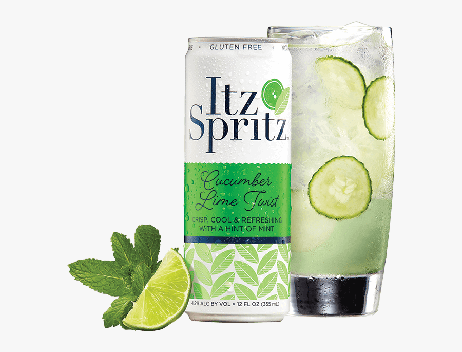 Tall Glass Of Itz Cucumber Lime Mint - Itz Spritz Cucumber Lime Twist, Transparent Clipart