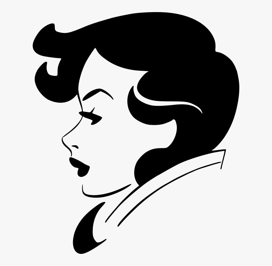 Retro Profile - Woman Side Profile Outline, Transparent Clipart