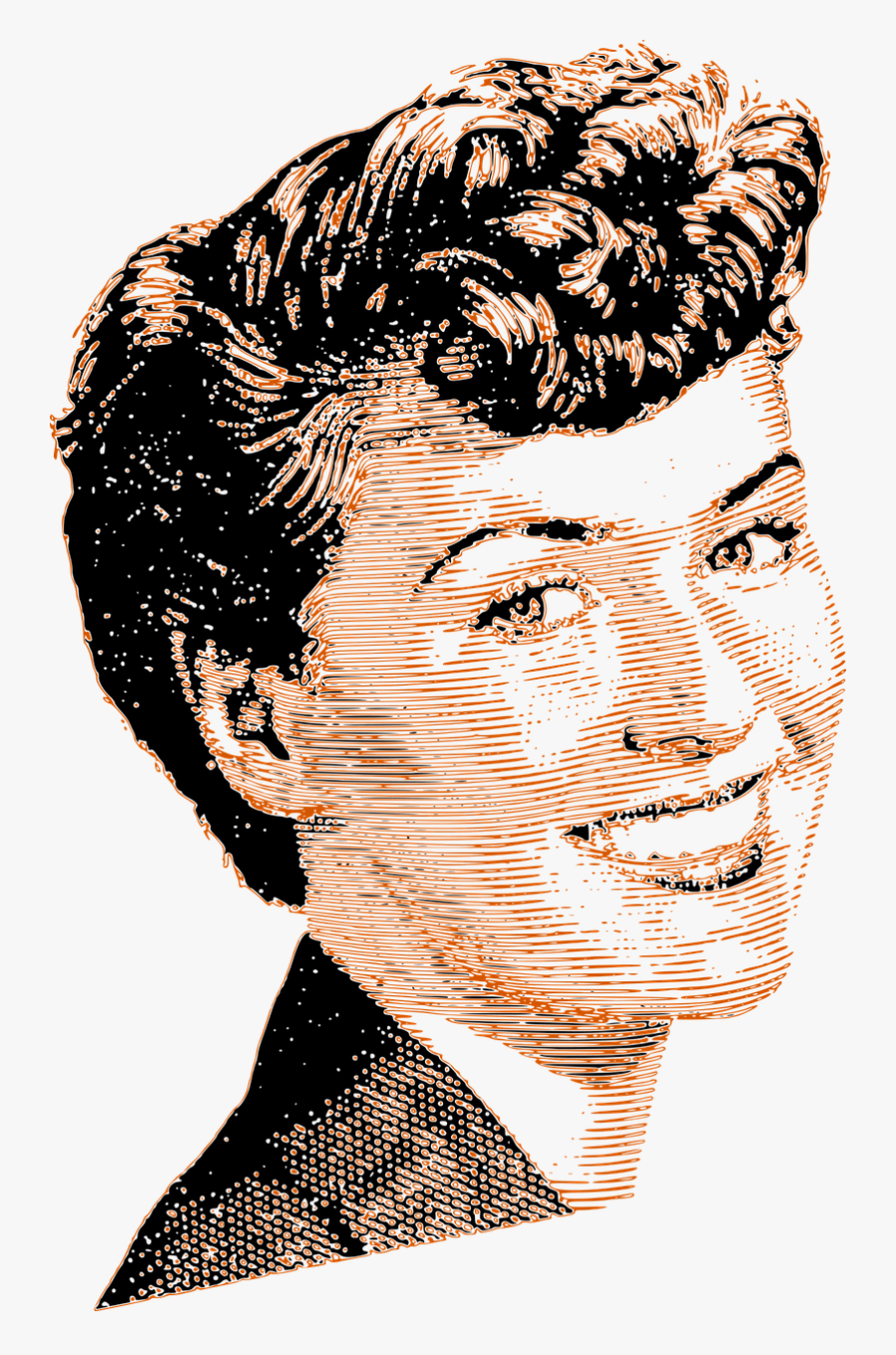 Happy Retro Vintage Woman Png Image, Transparent Clipart