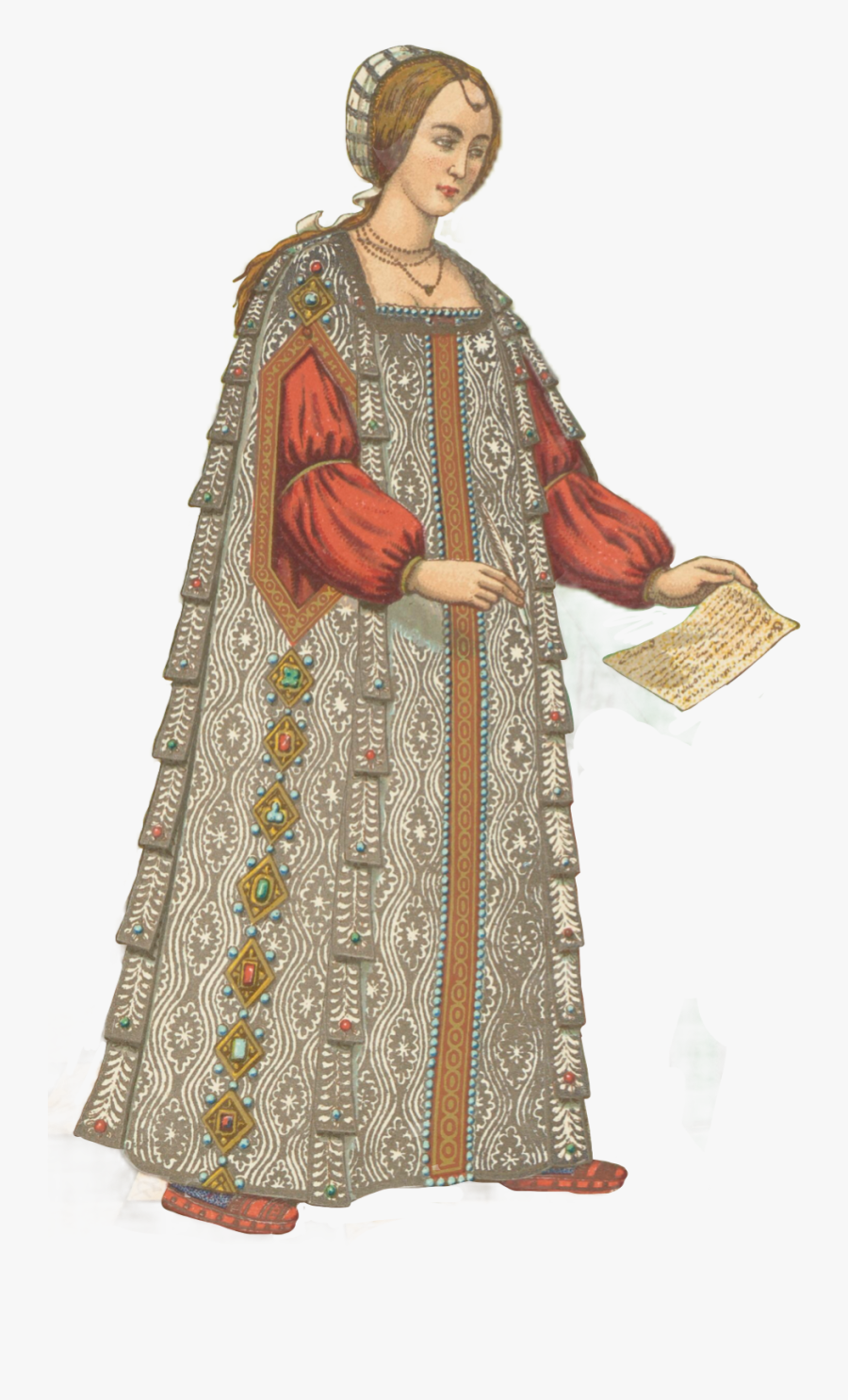 #lady #medieval #renaissance #woman #middleages #retro - Costume, Transparent Clipart