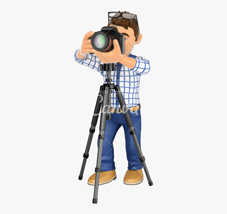 D Photographer With - 3d Photographer With Camera, Transparent Clipart