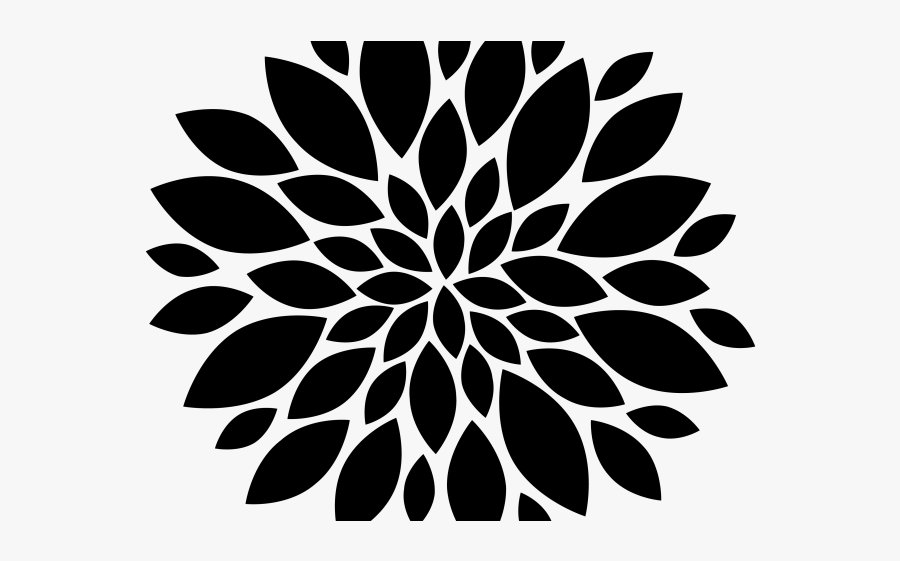 Black And White Flowers Clipart - Flower Vector Black Png, Transparent Clipart