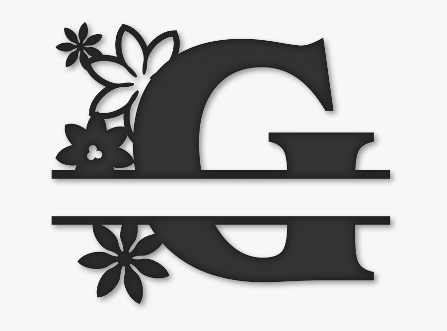 Flower Clipart Monogram Picture - G Split Monogram Svg, Transparent Clipart