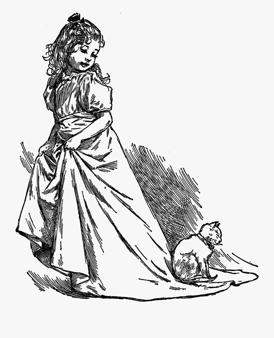 Vintage Girl Artwork Illustration Images - Royalty Free Victorian Girl, Transparent Clipart