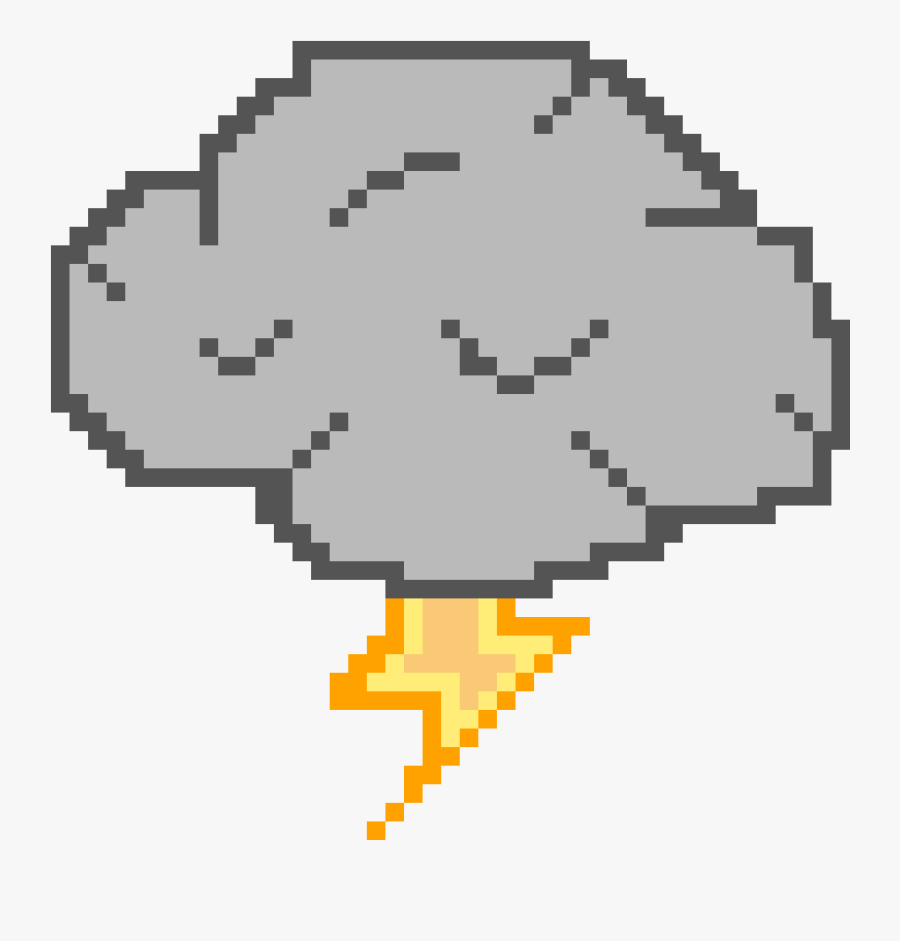 Dark Cloud With Lighting - Pixel Cloud Png, Transparent Clipart
