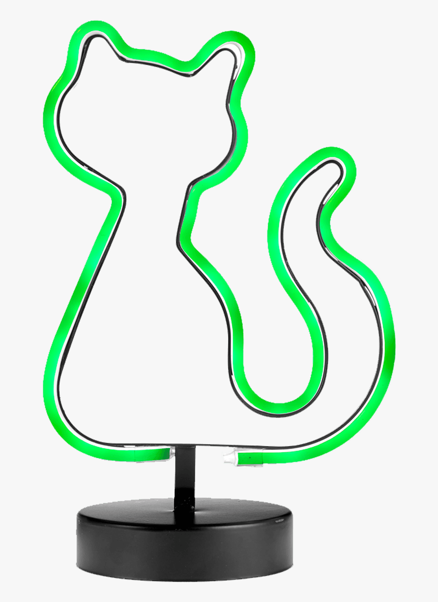 Neon Sign Cat, Transparent Clipart