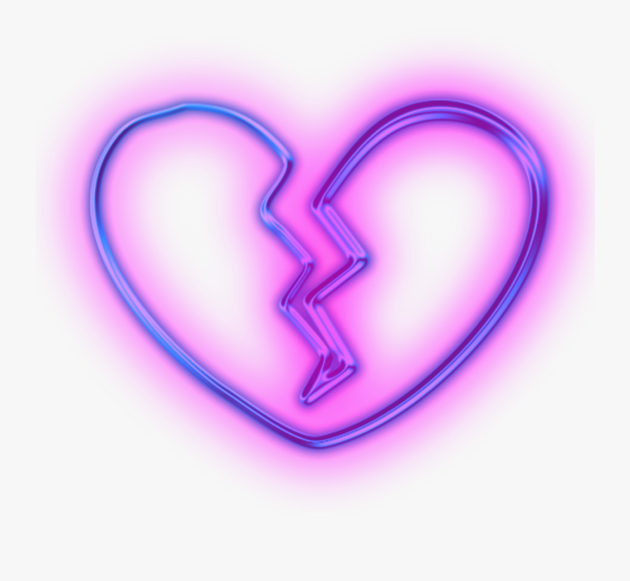 #neon #lights #brokenheart #heart #purple #pink #freetoedit, Transparent Clipart
