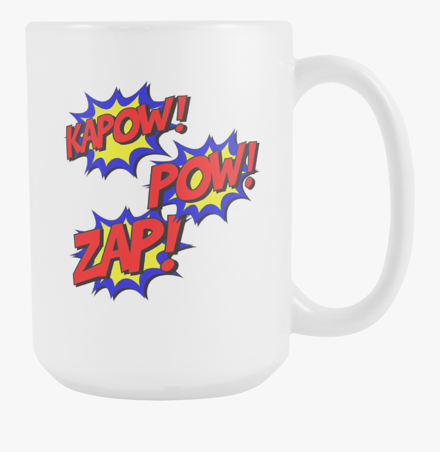 Kapow Zap Pow Comic Book Coffee Mug - Mug, Transparent Clipart