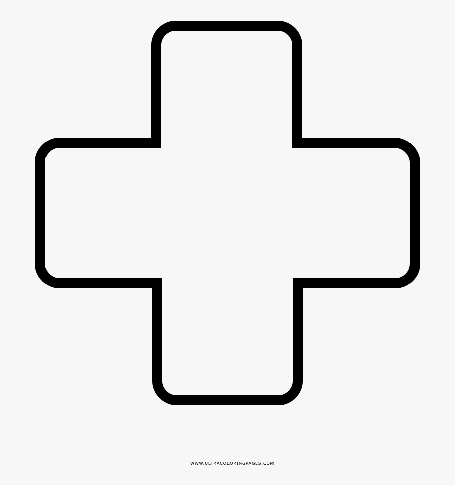 Medical Cross Coloring Page - White Cross Transparent Medical, Transparent Clipart