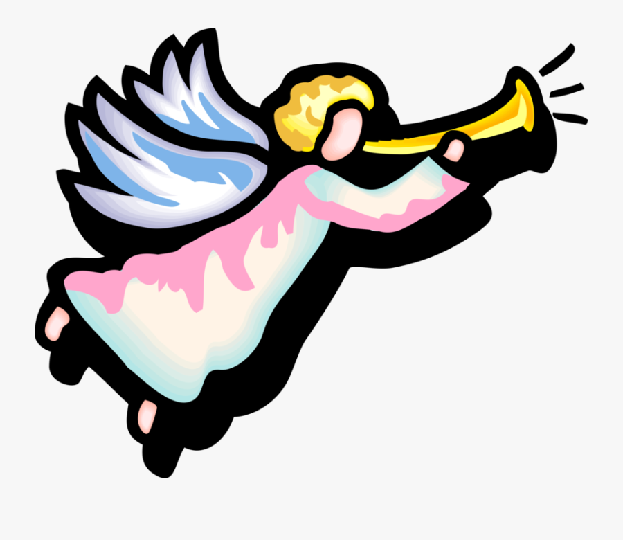 Angel Blowing Gif Horn Angel, Transparent Clipart