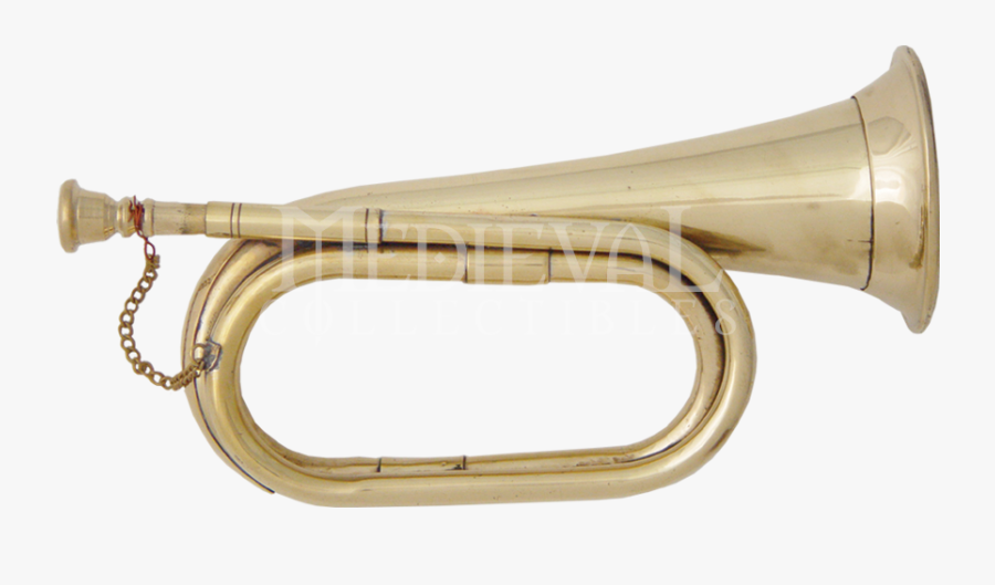 Clip Art Brass Bugle On From - Wind Instrument During Medieval Period, Transparent Clipart