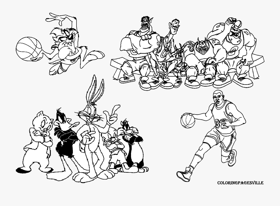 Space Jam Free Coloring Pages Clip Art Transparent - Free Printable Space J...