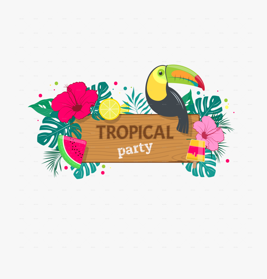 Tropical Clipart Tropical Party - Tropical Party Png, Transparent Clipart