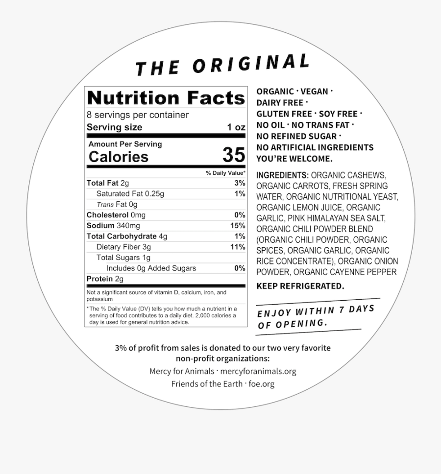 The Original Hey Babe Organic Cashew Cheese Hey Babe - Twin Peaks Protein Puffs Nutrition Facts, Transparent Clipart