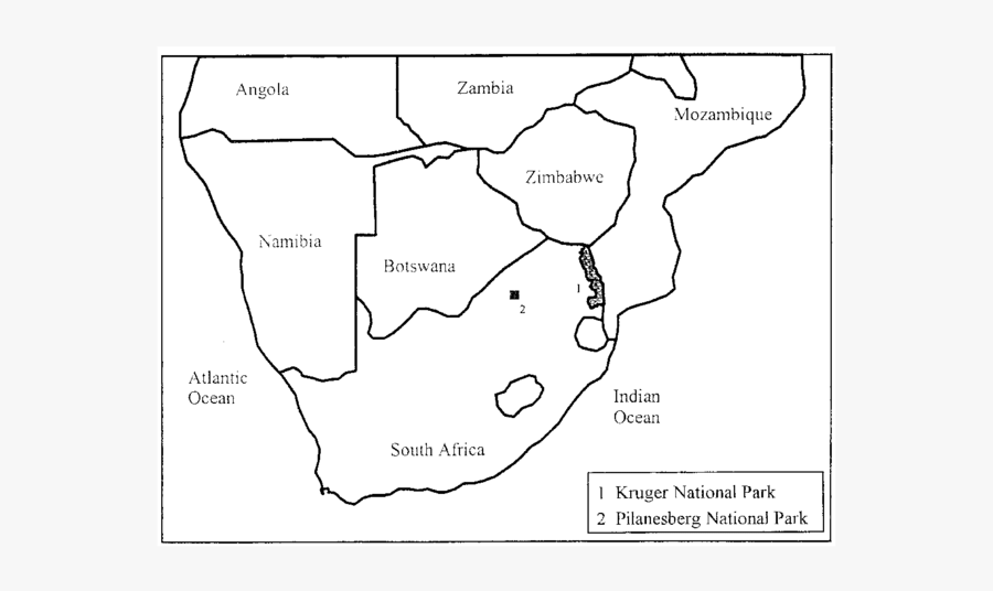 Map Of Southern Africa Showing The Locations Of The - Map, Transparent Clipart
