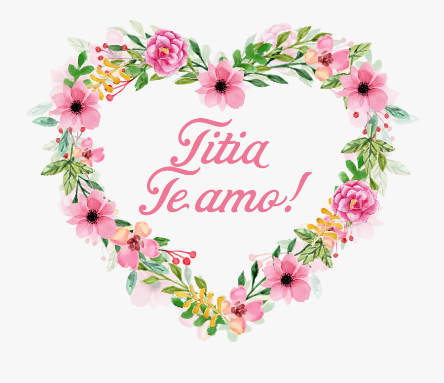 Flower Heart Watercolor Png - Watercolor Heart Flower Png, Transparent Clipart