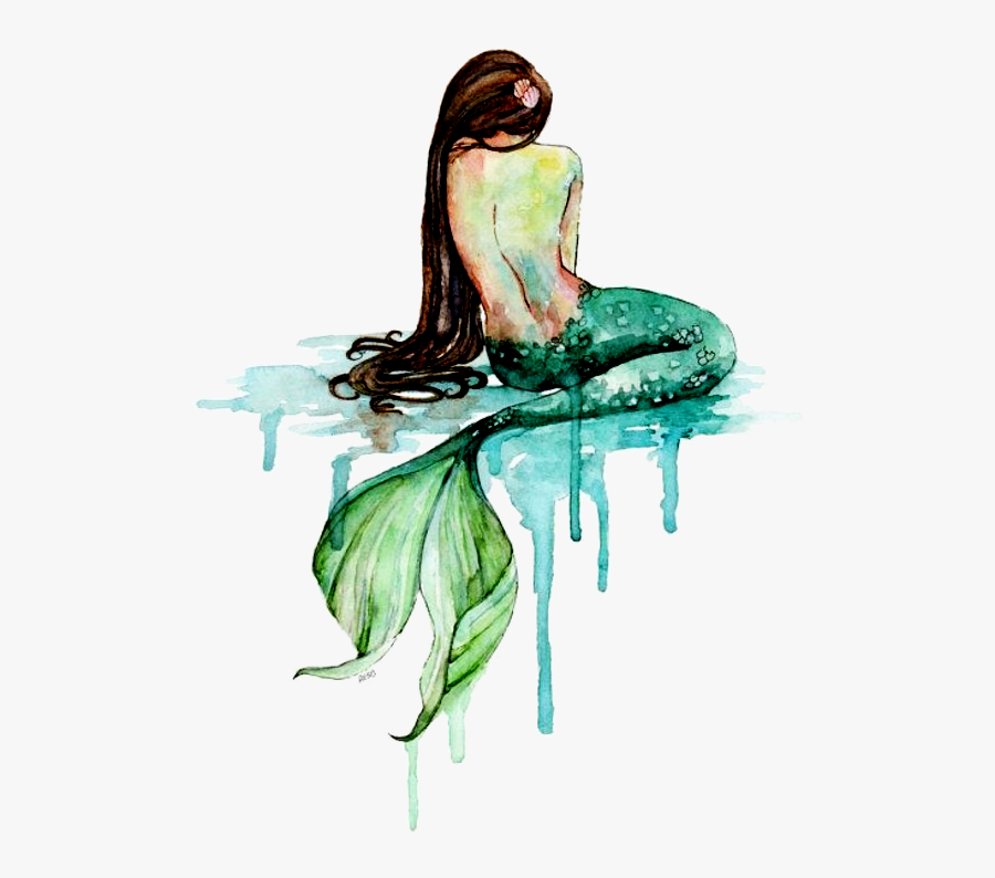Mermaid Watercolor Painting Art - Mermaid Art, Transparent Clipart
