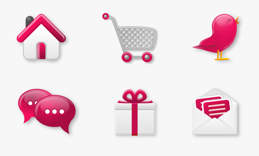 Icon Set Pink Clip Arts, Transparent Clipart