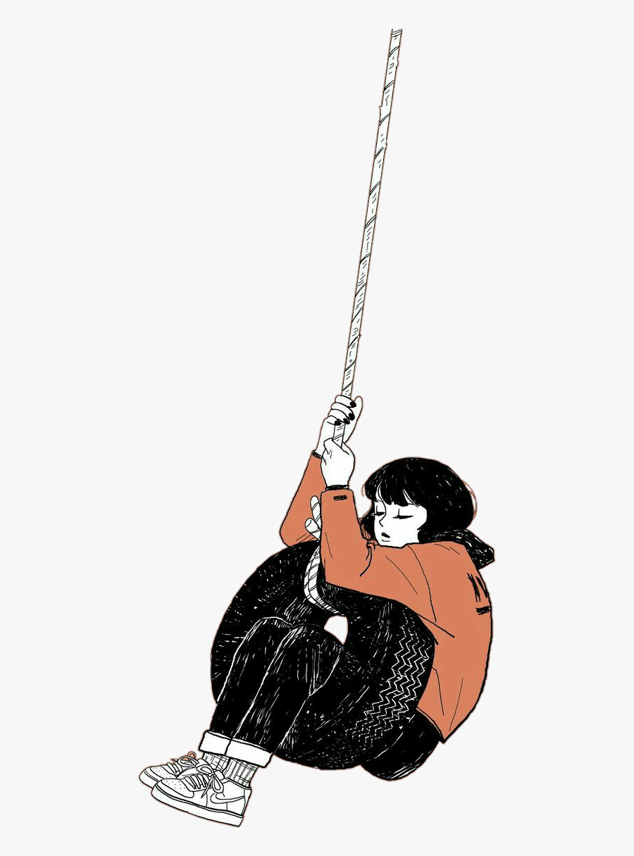 #girl #emotions #tire #swing 
⭐not My Draw - Alone Girl Wallpaper Iphone, Transparent Clipart