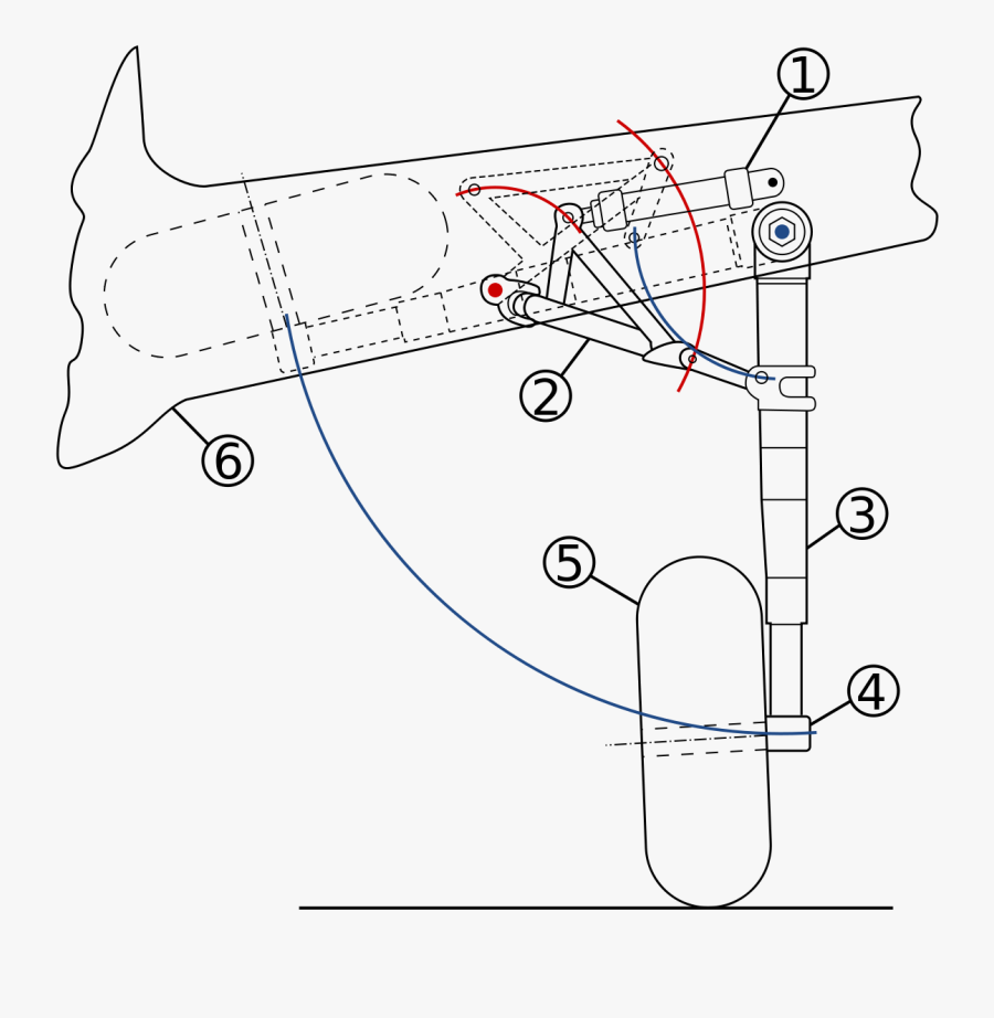 Simple Gear Drawing - Airplane Landing Gear Mechanism, Transparent Clipart