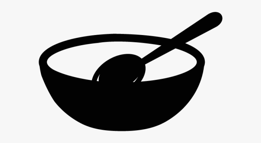 Spoon Clipart Empty Bowl - Bowl And Spoon Silhouette, Transparent Clipart