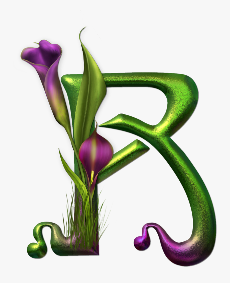 Chiffres Et Lettres Pour Vos Créations - Letras Con Flores Abecedario, Transparent Clipart