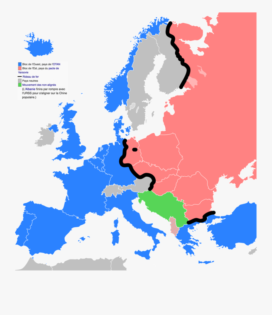 Cold War Europe Clipart Cold War Eastern Europe Soviet - Guerre Froide Rideau De Fer, Transparent Clipart