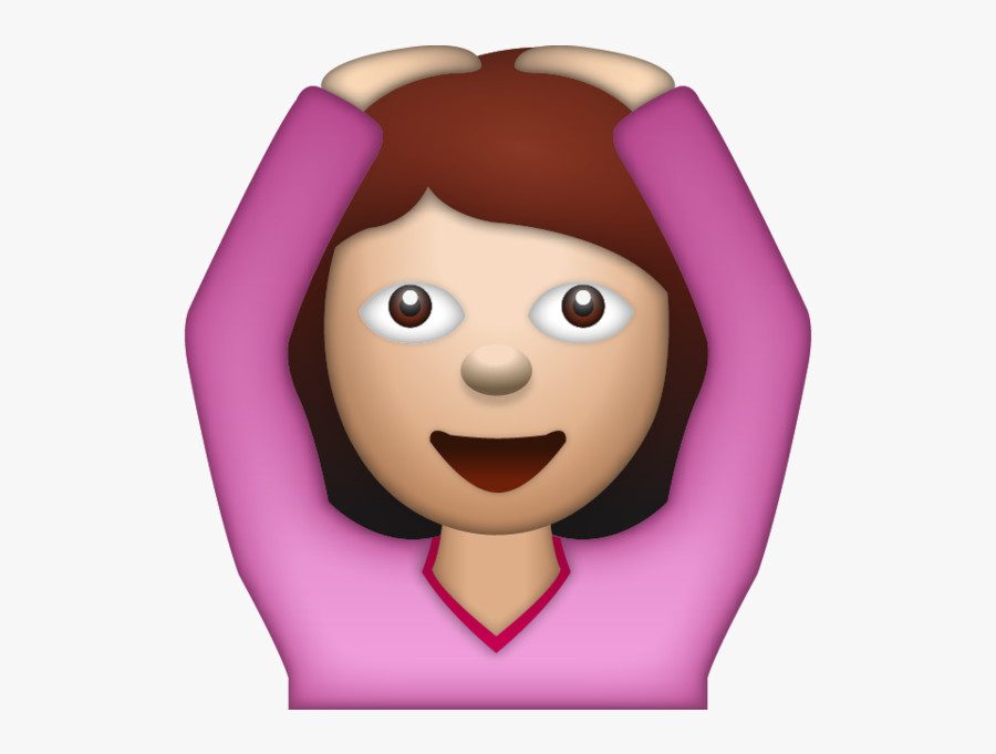 Woman Saying Yes Emoji - Hands On Head Cartoon, Transparent Clipart
