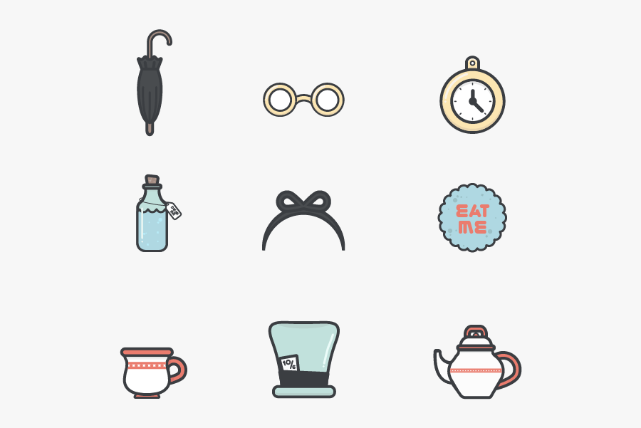 Alice In Wonderland Icons Icons Wonderland In Alice - Alice In Wonderland Icons, Transparent Clipart