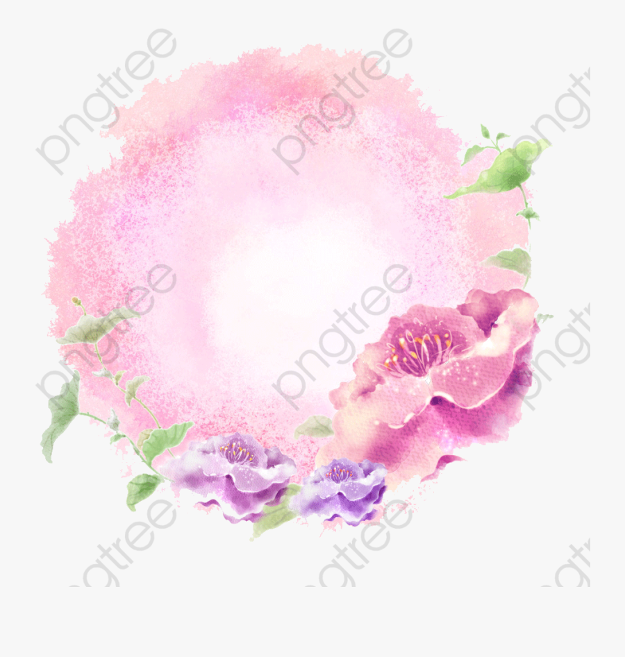 Hand Painted Watercolor Pink - Floral Design, Transparent Clipart