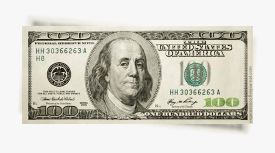 Transparent Background 100 Dollar Bill Png, Transparent Clipart