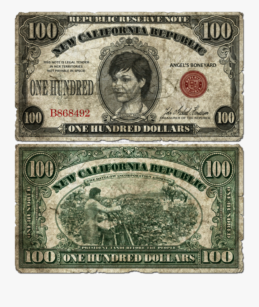 100 Dollars Png - New California Republic Money, Transparent Clipart