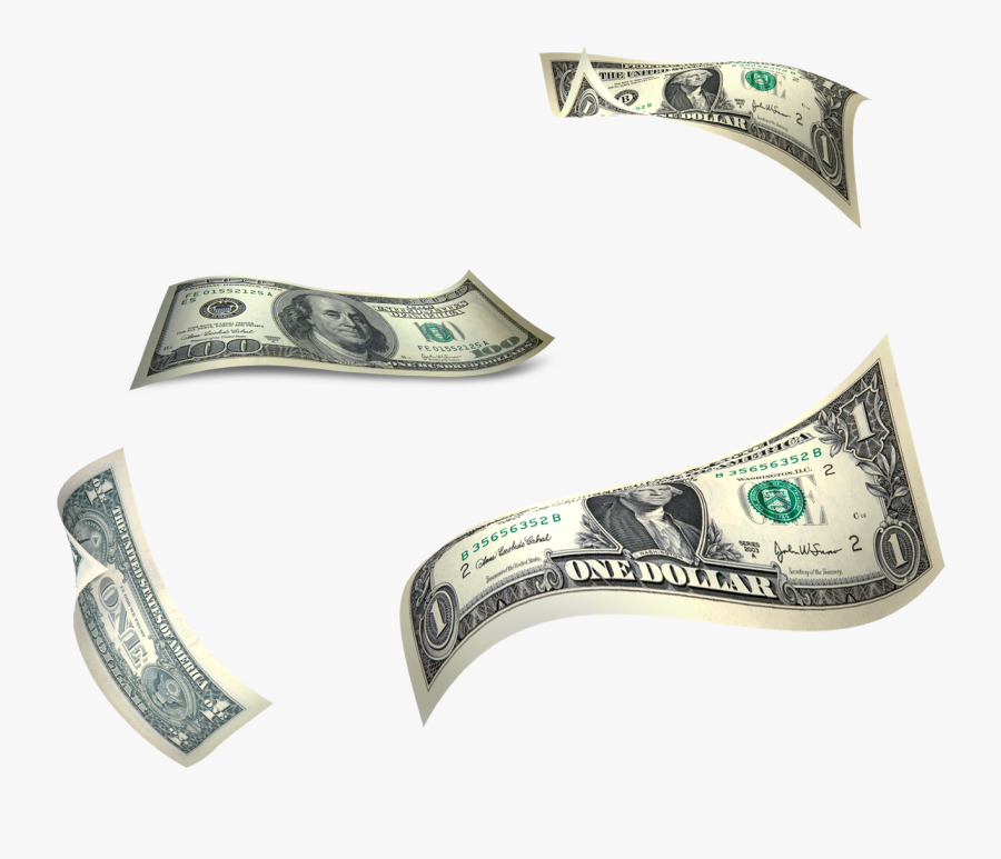 Transparent Cash Flying Png - Floating Dollar No Background, Transparent Clipart